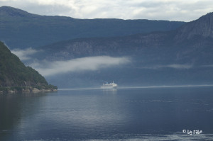 Einfahrt Kreuzschiff in Eidfjord 4